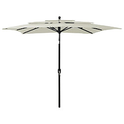 Maison Chic Parasol Jardin | Parasol à 3 niveaux avec mat en aluminium Sable 2,5x2,5 m - GKD12364