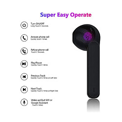 Chrono Écouteur Bluetooth Écouteurs sans Fil in Ear 5.1 HiFi Stéréo 40H d’Autonomie Boitier avec Affichage Numérique Oreillettes avec Contrôle Tactile Micro IPX5 Etanche pour iOS Android Samsung(Noir) pas cher