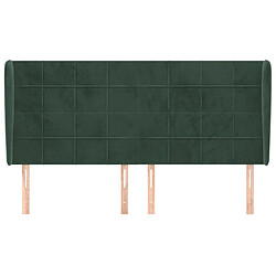 Avis Maison Chic Tête de lit moderne avec oreilles pour chambre - Décoration de lit Vert foncé 203x23x118/128 cm Velours -MN73790