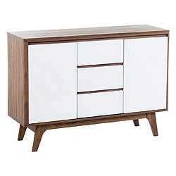 Beliani Commode blanche en noyer PITTSBURGH