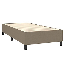 Acheter Maison Chic Lit adulte- Lit + matelas,Sommier à lattes de lit avec matelas Taupe 90x190 cm Tissu -GKD33679