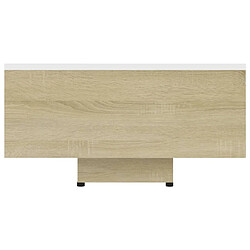 Acheter ComfortXL Table Basse Blanc Et Chêne Sonoma 85x55x31 Cm Aggloméré