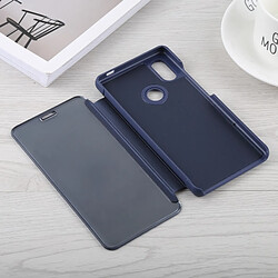 Wewoo Coque Housse en cuir pour miroir Xiaomi Mi 8 avec support bleu pas cher