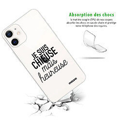 Avis Coque iPhone 12 mini souple transparente Chieuse Mais Heureuse Motif Ecriture Tendance Evetane