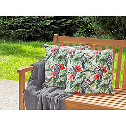 Beliani Lot de 2 coussins MALLARE 45 x 45 cm Animal Vert