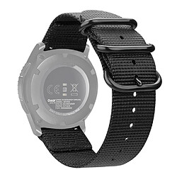 Wewoo Bracelet pour montre connectée Samsung Galaxy Watch Active 20 mm S3 à trois anneaux en nylon noir