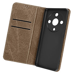 Avizar Etui Denim Portefeuille pour Honor Magic 6 Lite 5G Support vidéo Bronze