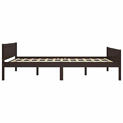 Avis Maison Chic Lit adulte - Lit simple Cadre de lit,Structure du lit Contemporain Bois de pin massif Marron foncé 160x200 cm -MN15510