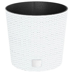 vidaXL Jardinière et intérieur amovible blanc 15 /15,3 L rotin PP