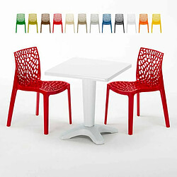 Grand Soleil Table et 2 chaises colorées polypropylen