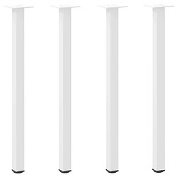 vidaXL Pieds de table basse 4 pcs blanc 72-74 cm acier