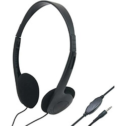 Waytex 69131 Micro Casque 105dB Avec Fil Jack 3.5mm Supra-Auriculaire Rétractable Noir