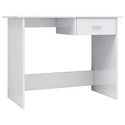 Maison Chic Bureau,Table de travail,bureau de travail pour chambre Blanc brillant 100 x 50 x 76 cm Aggloméré -GKD65873