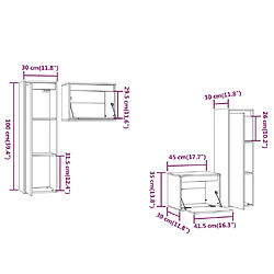 vidaXL Meubles TV 4 pcs Marron miel Bois massif de pin pas cher