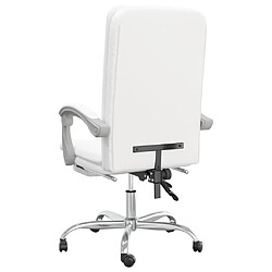 Maison Chic Fauteuil inclinable de bureau,Fauteuil luxe de relaxation Blanc Similicuir -MN99780 pas cher