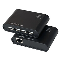 LogiLink Kit Extender USB 2.0, avec hub USB 4 ports ()