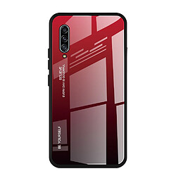 Wewoo Coque Pour Galaxy A90 5G Gradient Color Glass Case Rouge