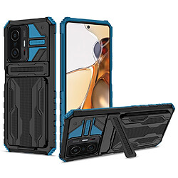 Coque en TPU anti-rayures avec porte-cartes bleu pour votre Xiaomi 11T/11T Pro