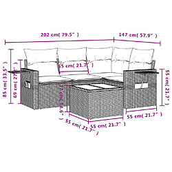 Avis Maison Chic Salon de jardin 5 pcs avec coussins | Ensemble de Table et chaises | Mobilier d'Extérieur noir résine tressée -GKD73483