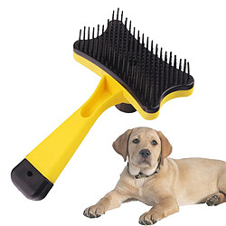 Pet Cat Dog Massage Peigne Toilettage Épilation Perte Brosse Autonettoyante Jaune