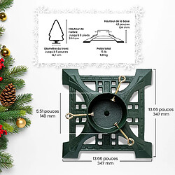 Support d'arbre de Noël Ventray avec réservoir d'eau,base d'arbre en fonte pour arbre artificiel/réel,support d'arbre robuste 34x34x10cm,vert