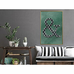 Paris Prix Affiche Murale Encadrée Ampersand on Green Background 40 x 60 cm Or