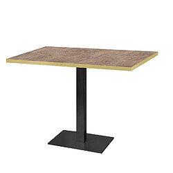 Restootab Table 120x70cm - modèle Milan marbre grec chants laiton