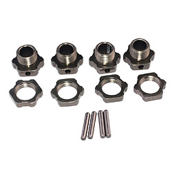 1 Ensemble Adaptateur De Moyeu Hexagonal De Roue En Aluminium De 17 Mm Pour Voiture RC à L'échelle 1/8 Gris Titane pas cher