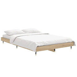 Acheter Maison Chic Lit adulte - Lit simple Cadre de lit,Structure du lit Contemporain chêne sonoma 120x190 cm bois d'ingénierie -MN56245