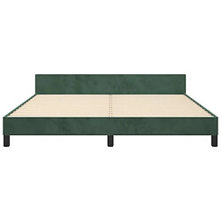 Maison Chic Lit adulte - Cadre Structure de lit avec tête de lit Contemporain Vert foncé 160x200 cm Velours -MN81241 pas cher