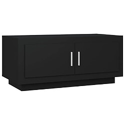 vidaXL Table basse noir 102x50x45 cm bois d'ingénierie