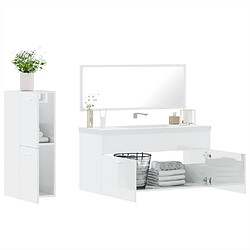 Avis vidaXL Ensemble de meubles de salle de bain 3 pcs blanc brillant