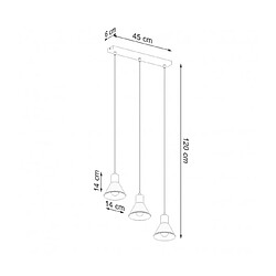 Acheter Luminaire Center Suspension Taleja Bar Acier Noir 3 ampoules 120cm