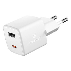 Chargeur Secteur GaN 30W Ultra Compact USB + USB-C Swissten