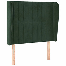 Maison Chic Tête de lit moderne avec oreilles pour chambre - Décoration de lit Vert foncé 103x23x118/128 cm Velours -MN10882