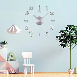 Acheter Autocollant 3D Minimaliste Horloge Murale Chambre Restaurant Salle De Bains Décor Artisanat Argent