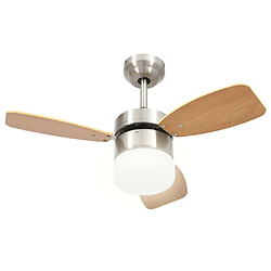 Avis vidaXL Ventilateur de plafond lampe et télécommande 76 cm Marron clair