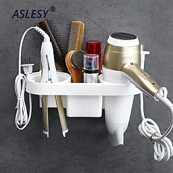 Universal Salle de bains polyvalente Stockage Sèche-cheveux Douche Douche Self-help Plastic Wall Stand Shampooing Riser |(blanche)