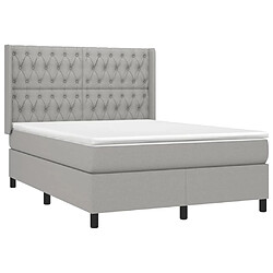 Avis Maison Chic Lit Adulte - Lit simple Lit à sommier tapissier avec matelas moelleux - Meuble de Chambre - Gris clair 140x190cm Tissu -MN97123