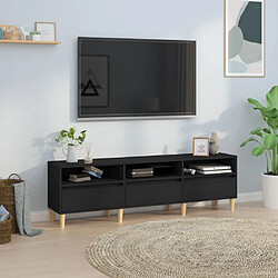 vidaXL Meuble TV noir 150x30x44,5 cm bois d'ingénierie