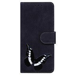 Etui en PU motif papillon avec support noir pour votre Motorola Moto G51 5G