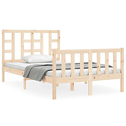 Maison Chic Cadre/structure de lit avec tête de lit pour adulte - Lit Moderne Chambre 120x200 cm bois massif -MN73139 