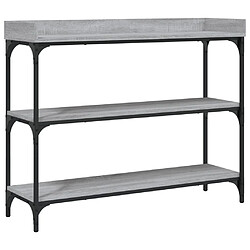 vidaXL Table console avec étagères sonoma gris 100x30x80 cm