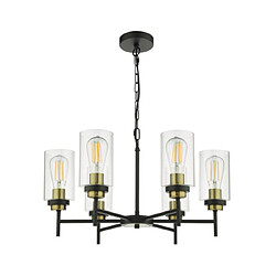 Luminaire Center Suspension Abel Verre, noir satiné