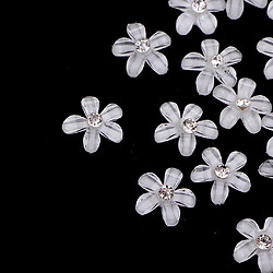 Avis 20 fleurs flatback bouton embellissements strass pour mariage blanc