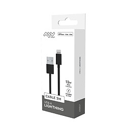 My Way Myway Câble Lightning vers USB 2.0 Charge 12W et Synchronisation 2m Noir