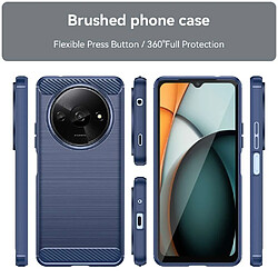 Htdmobiles Coque pour Xiaomi Redmi A3 / Poco C61 4G - housse etui silicone gel carbone + verre trempe - BLEU FONCE