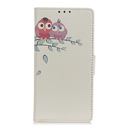 Etui en PU impression de motifs deux petits hiboux pour votre Apple iPhone 12 Max/12 Pro 6.1 pouces