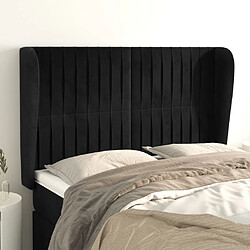 vidaXL Tête de lit avec oreilles Noir 147x23x118/128 cm Velours