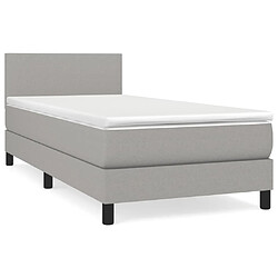 Maison Chic Lit Adulte - Lit simple Lit à sommier tapissier avec matelas moelleux - Meuble de Chambre - Gris clair 80x200 cm Tissu -MN93446